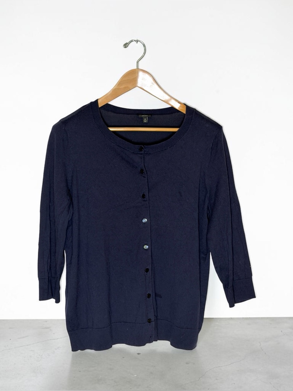 Preppy Talbots Pima Cotton Navy Blue Cardigan Women's Size XL